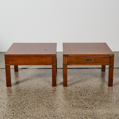 A Pair of Military Campaign Side Tables