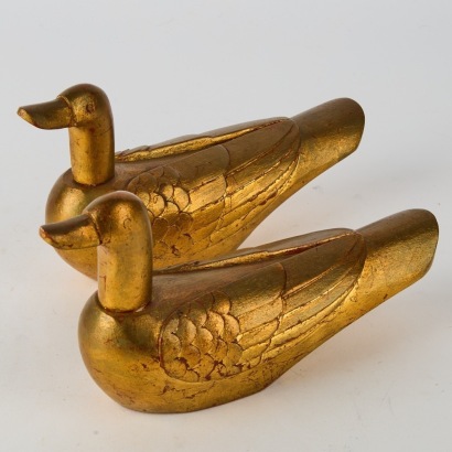 A Pair of Wooden Decorative Ducks