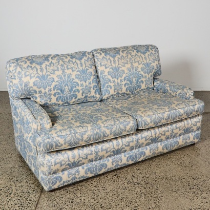 A Damask Two Seater Sofa