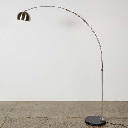 An Arc Floor Lamp with Black Marble Base