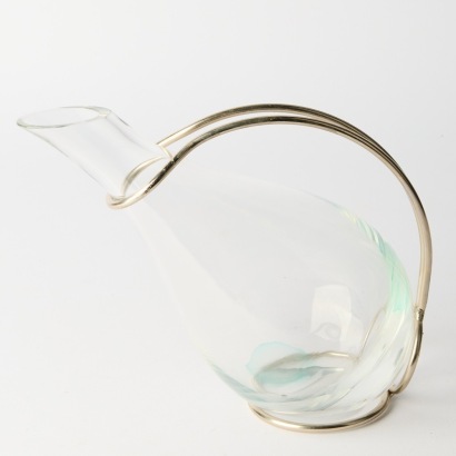 A Tecno Crystal and Wire Wine Decanter