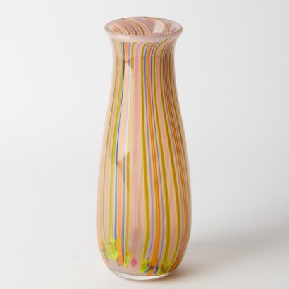 A Pin Stripe Murano Style Art Glass Vase