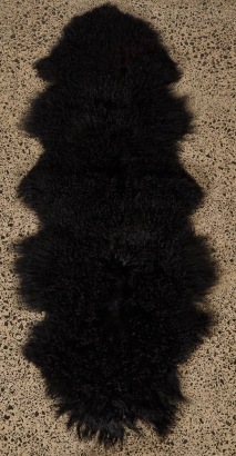 A Large Tibetan Lamb Rug (Black)