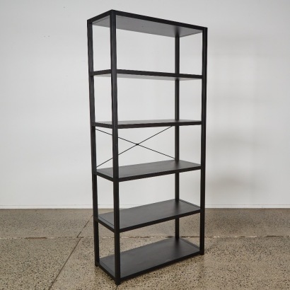 A Minimal Black 5 Tier Shelving Unit
