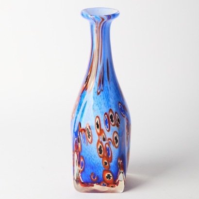 A Large Cased Murano Millefiori Art Glass Vase