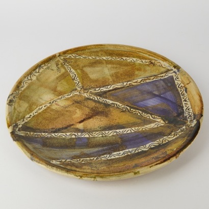 A Vintage Large Abstract Pottery Platter