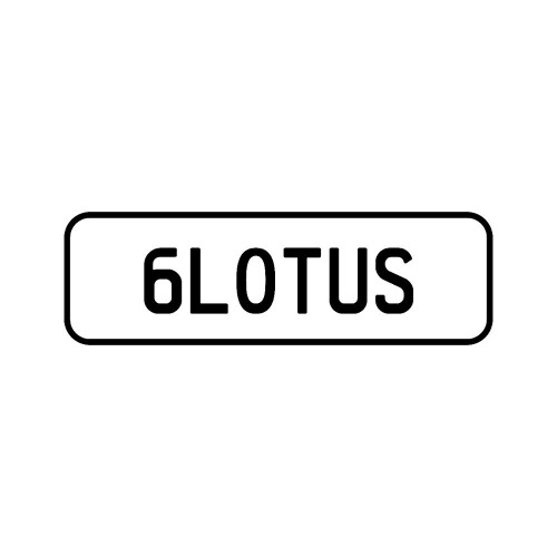A '6LOTUS' Personalised plate