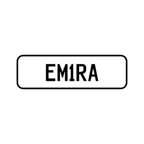 A 'EM1RA' Personalised plate