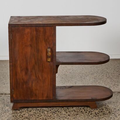 An Art Deco Solid Wood Side / Bedside Table