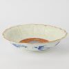 A Japanese Meiji Period Blue and White and Red Floral Lobed Plate