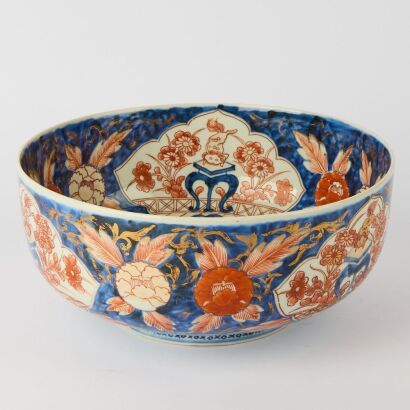 A Japanese Meiji Period Imari Large Floral Bowl