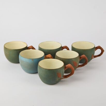 A Group of Six Chinese Yixing Teacups