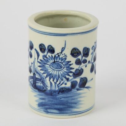 A Chinese Blue and White Brush Pot