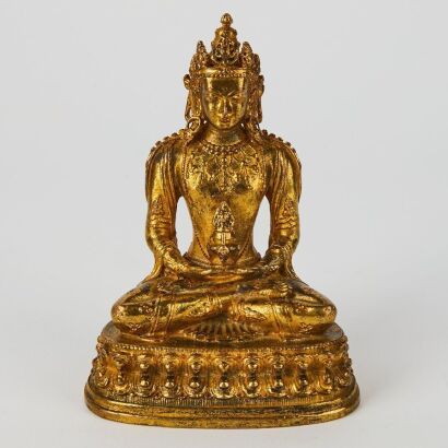 A Chinese Gilt Bronze Figure of Buddha