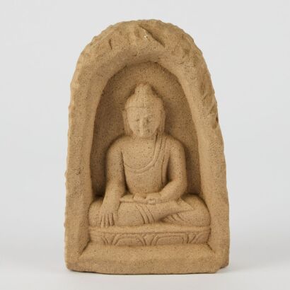 A Chinese Tibetan Stone Carved Figure of Buddha