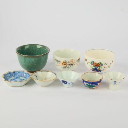 A Group of Eight Chinese Teacups and Saucers