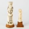 A Set of Two Indian Bone Carved Figural Ornaments