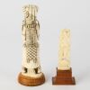 A Set of Two Indian Bone Carved Figural Ornaments - 2