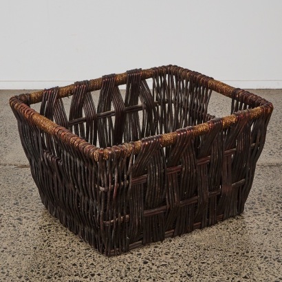 A Large Vintage Wicker Basket