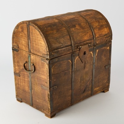 An Antique Wooden Chest with Clasp
