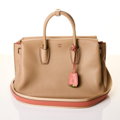 MCM, Grey Leather 2-way Tote Bag