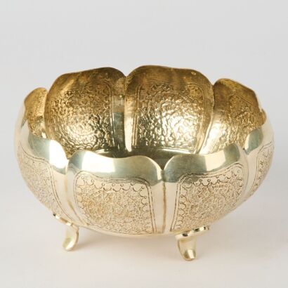 A Silver Lobed Tripod Bowl