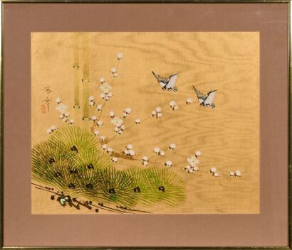 A Japanese Watercolour on Silk