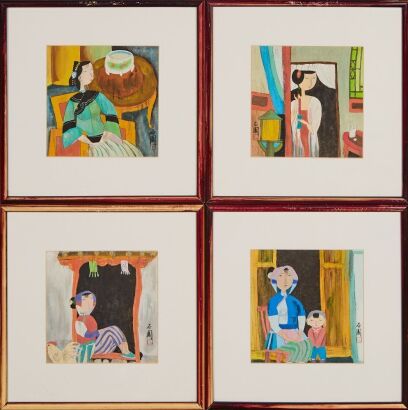 A Set of Four Framed Original Paintings