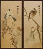 A Set of Two Chinese Early 20th Century Embroidered 'Bird-and-Flower' Panels
