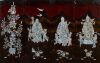 A Chinese Lacquer and Mother-of-Pearl Inlaid &lsquo;Fu Lu Shou&rsquo; Four-panel Screen