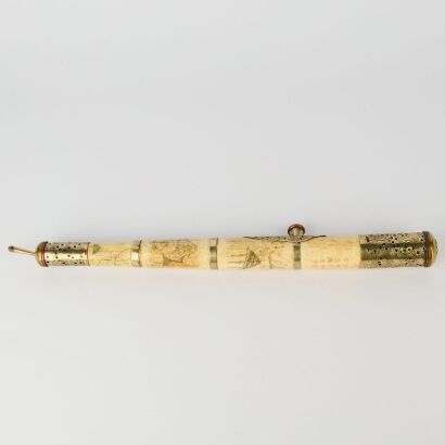 A Chinese Bone Carved Opium Pipe