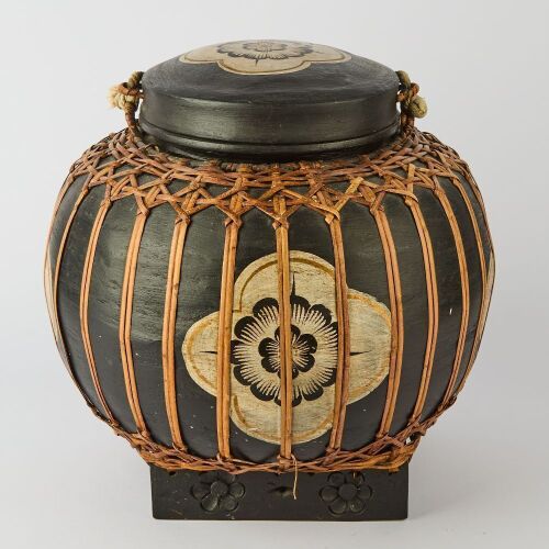 A Aged Chinese Black Pottery Covered Jar