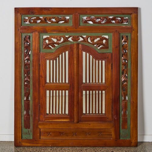 A Chinese Aged Wooden Window Lattice Panel