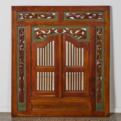 A Chinese Aged Wooden Window Lattice Panel