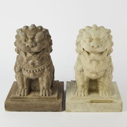 A Pair of Chinese Stone Lions