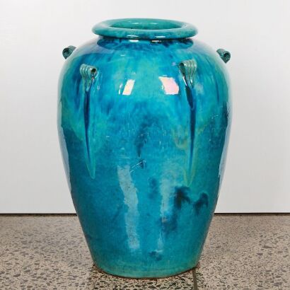 A Chinese Flamb&eacute;-Glazed Five-Handled Large Jar