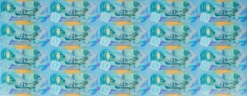 An Uncut Roll of Twenty Ten Dollar Bills to Commemorate the Millennium