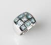 9ct White Gold Blue Topaz Ring