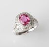 18ct White Gold Rubellite and Diamond Ring