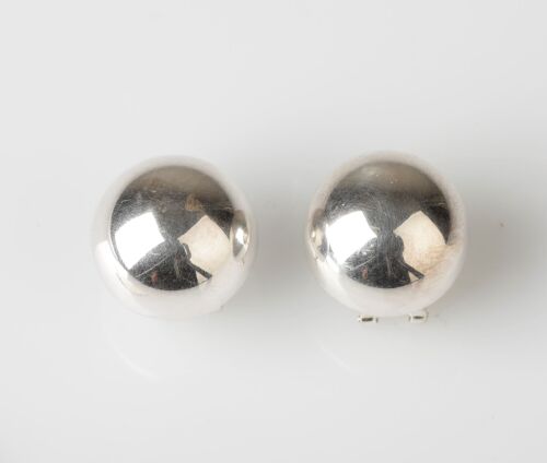 Sterling Silver Half Ball Earrings