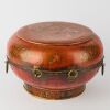 A Chinese 19th Century Qing Dynasty Red Lacquered Wooden Covered Box - 2