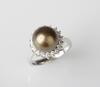 18ct White Gold South Sea Pearl and Diamond Ring