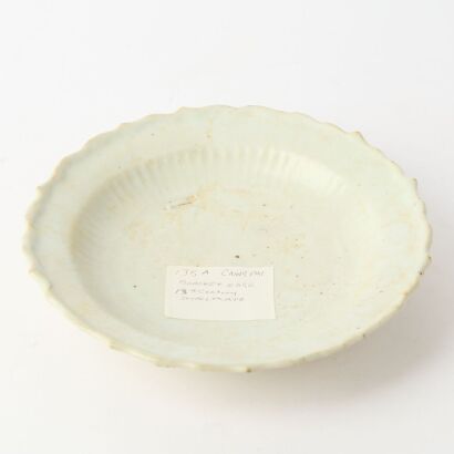 A Chinese Song Dynasty White-glazed Foliate-rim Dish