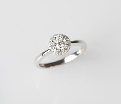 18ct White Gold Diamond Halo Ring