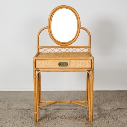 A Cane and Rattan Dressing Table