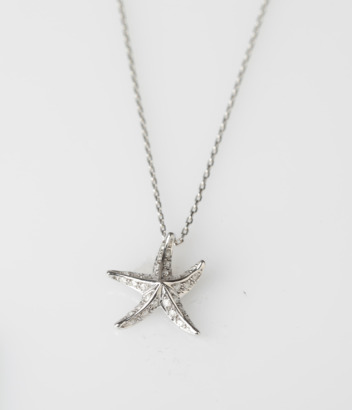 9ct White Gold Diamond Starfish Pendant