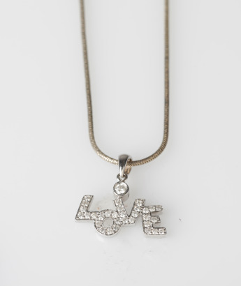 18ct White Gold Diamond Love Pendant