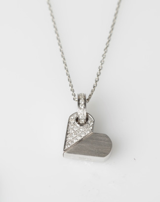 18ct White Gold Diamond Heart Pendant