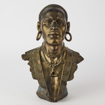 An African Tribesman Resin Bust