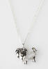 9ct White Gold Diamond Lion Pendant